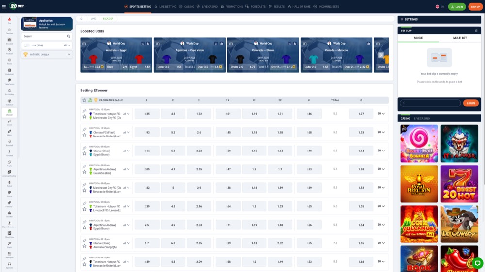 20Bet — sportsbook