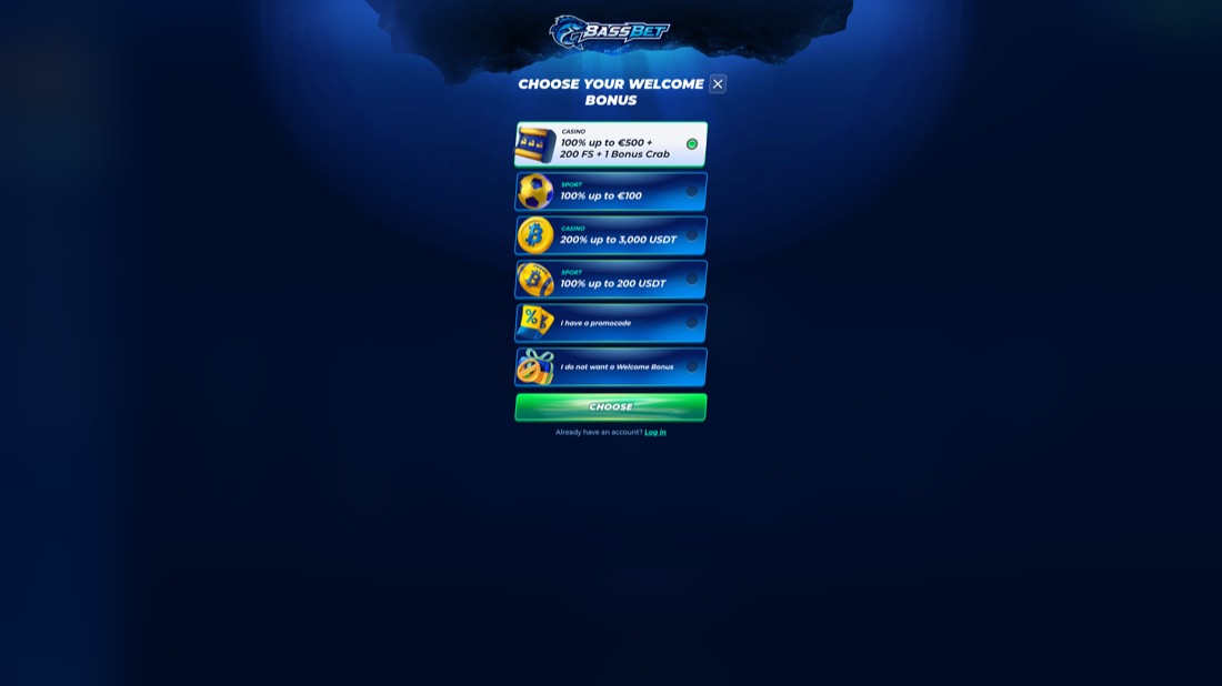 Bassbet — account registration