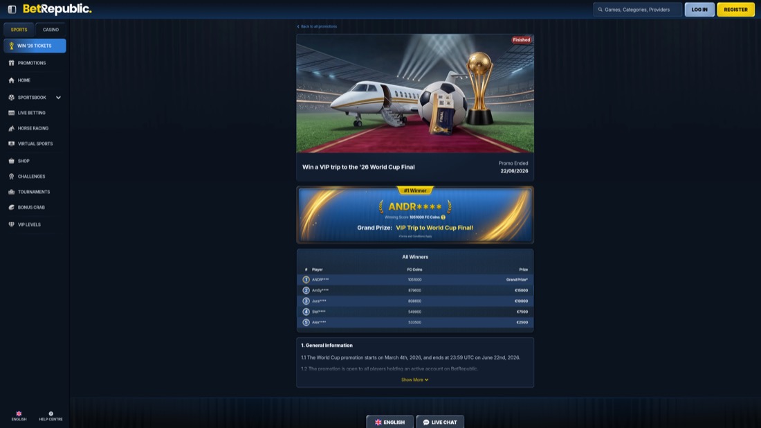 BetRepublic — promotions and welcome offer
