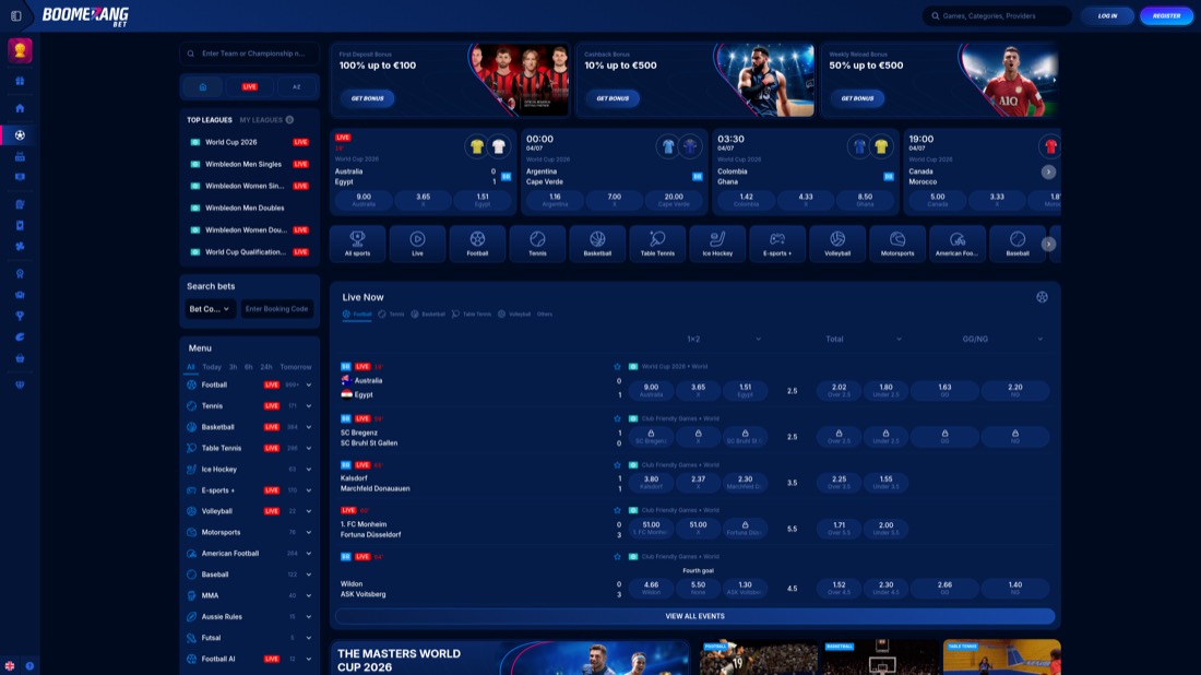 Boomerang Bet — football betting markets and odds
