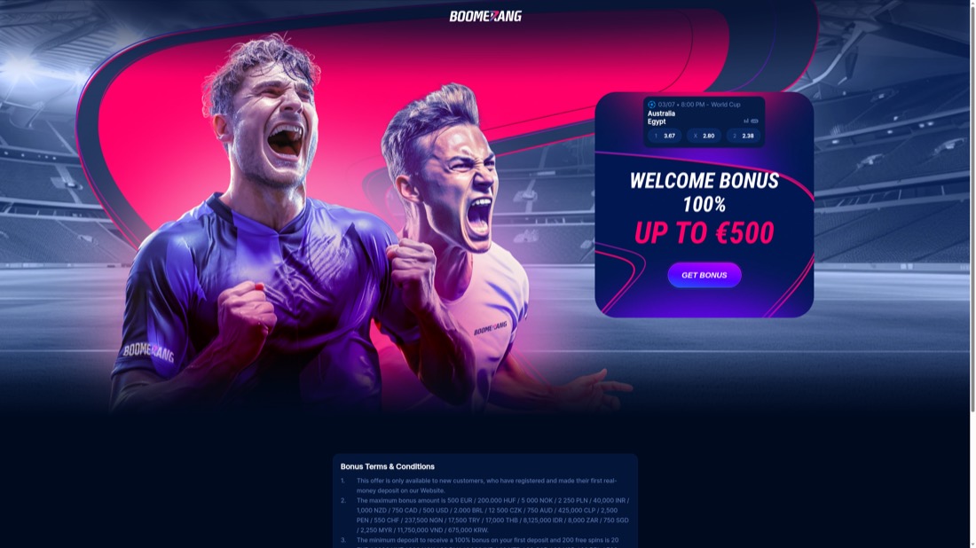 Boomerang Bet — promotions and welcome offer