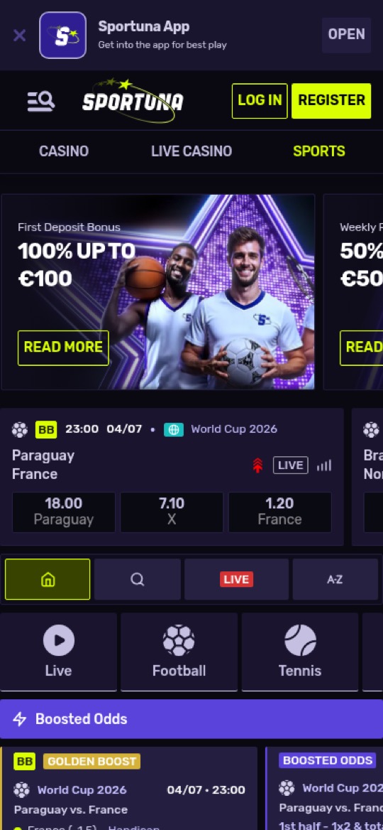 Sportuna — on mobile
