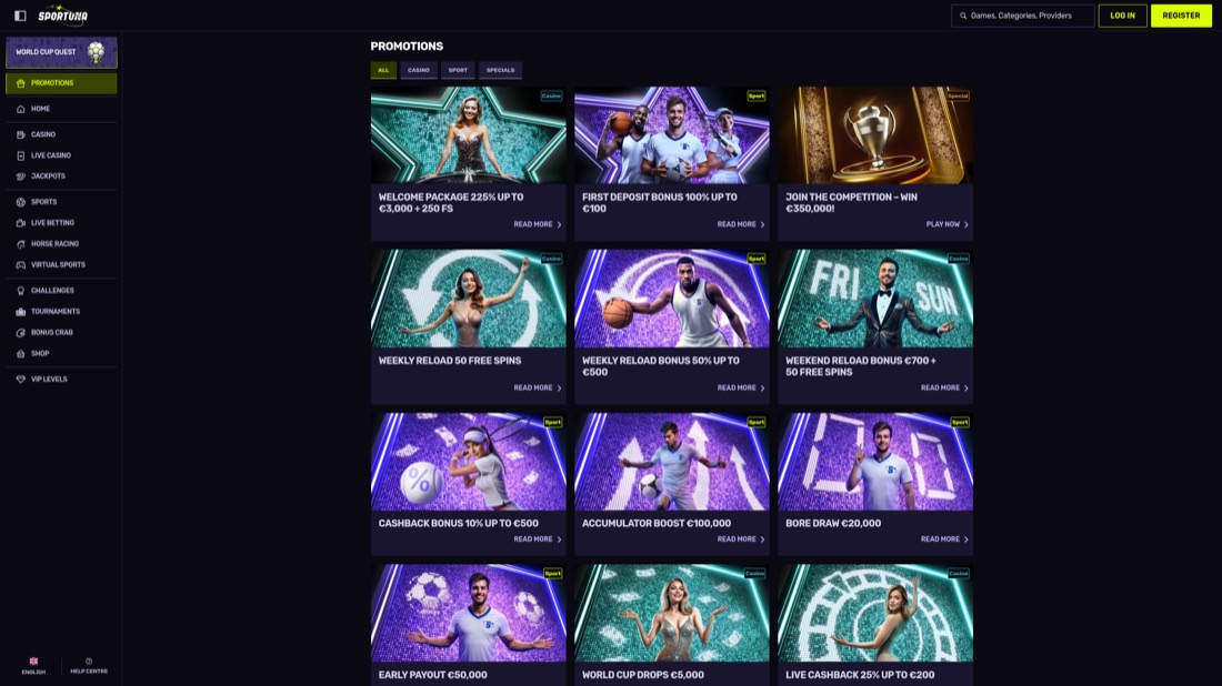 Sportuna — promotions and welcome offer